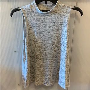 Soft Grey, High Neck, Muscle Tee